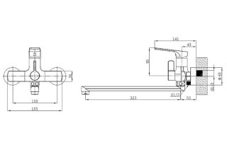 Смеситель для ванны Splenka S30.22 хром